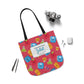 Personalized Kawaii Composition Book Inspired Canvas Tote Bag with Colorful Straps, Cute School Bag, Eco-Friendly Tote, Back to School Shopping Bag, Teacher Gift Idea