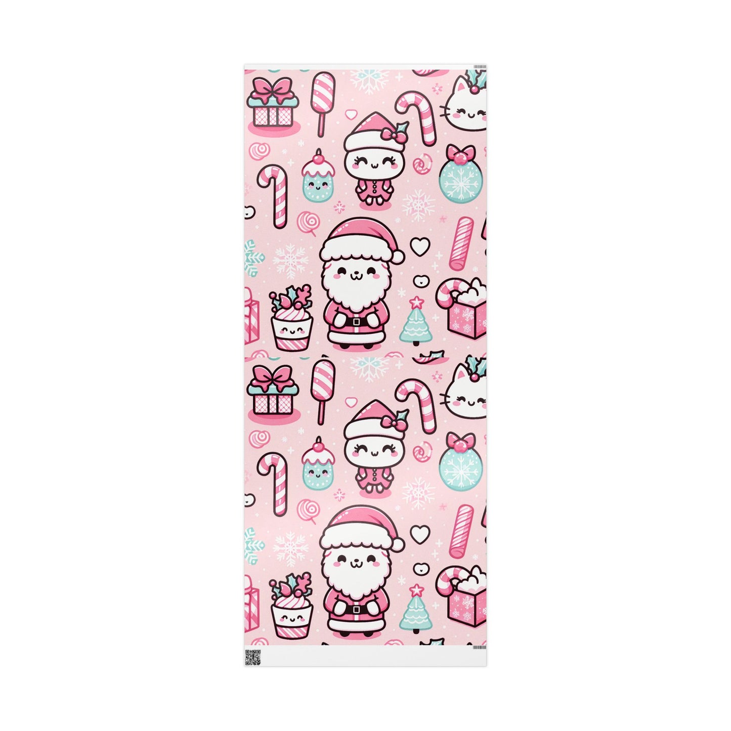 Wrapping Papers - Pink Santa Claus Holiday Collection - Matte or Glossy Finish - 90gsm Paper