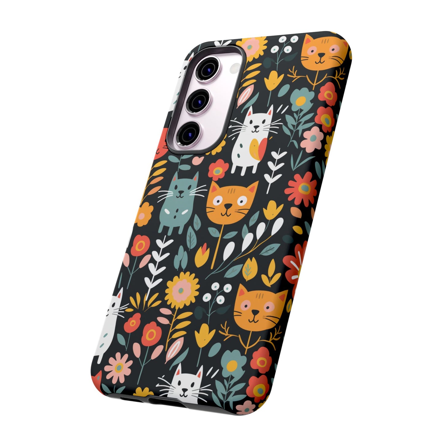 Whimsical Feline Garden iPhone, Samsung or Google Pixel Tough Cases