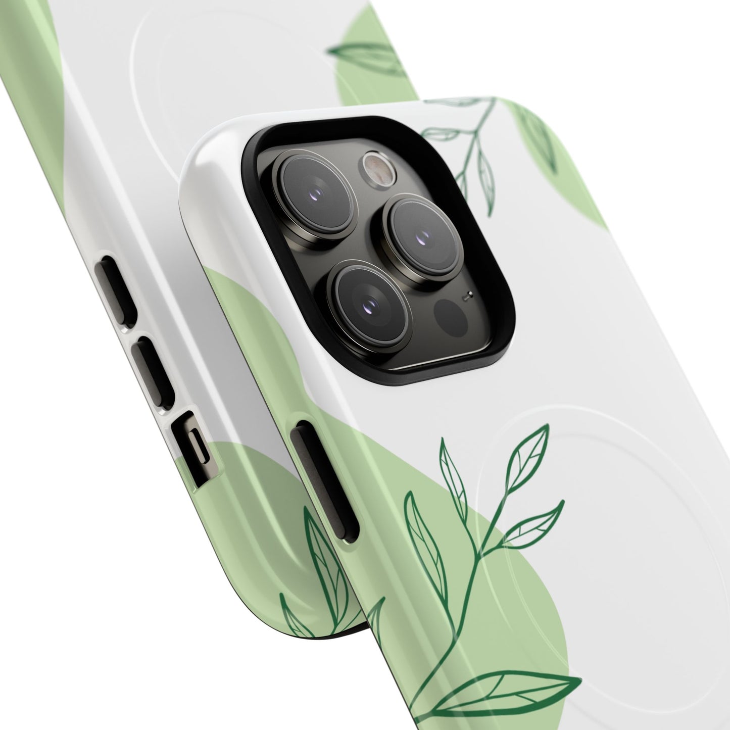 Stylish Tough iPhone Magnetic Cases with Leaf Design, iPhone Protection Cases, Greenery iPhone Covers, Eco-Friendly iPhone Accessories, Gift for Her.