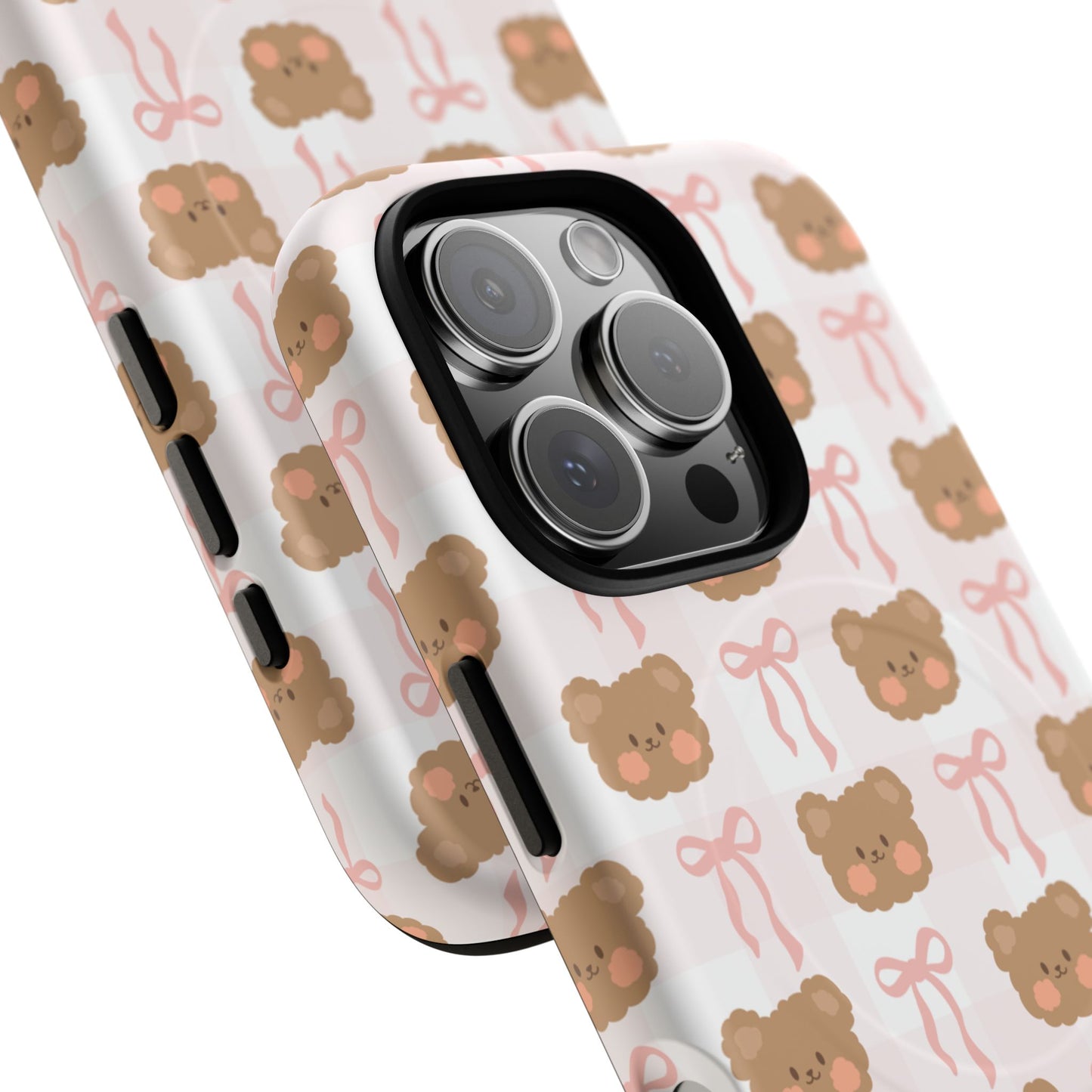 Cute Bear Pattern Magnetic Phone Case, Durable Animal Design, Gift for Kids, Trendy Case for iPhone, Cute Phone Accessory