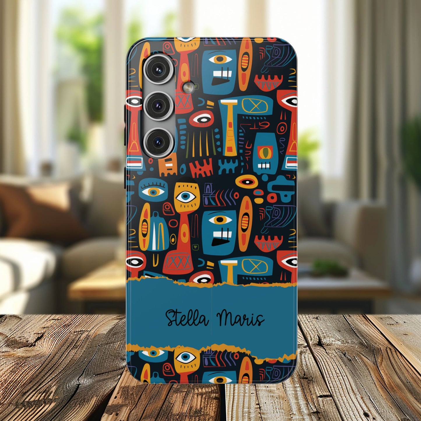 Personalized Colorful Abstract Faces Clear Impact-Resistant Case