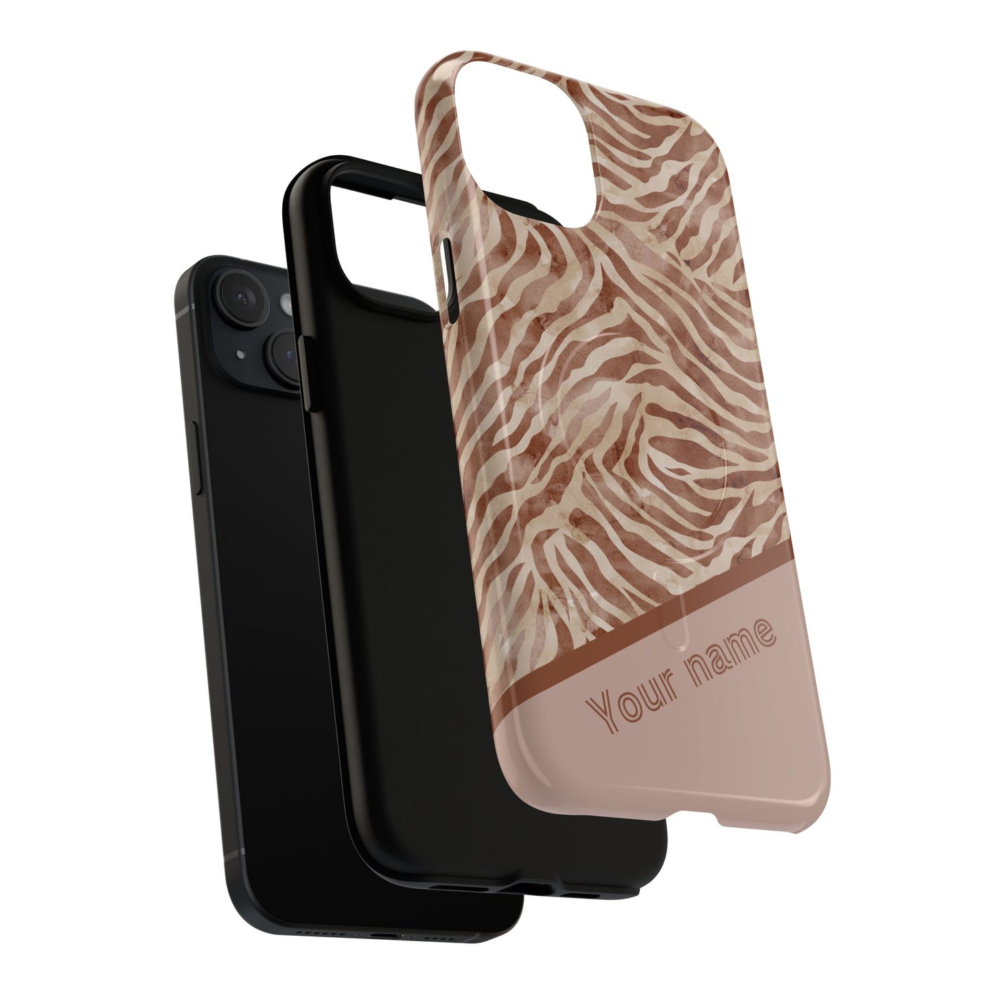 Personalized Zebra Print - Tough MagSafe® Magnetic Cases for Stylish Protection, Gifts for Wildlife Lovers, Trendy Accessories iPhone® 13, 14, iPhone 15, iPhone 16, iPhone 17, Pro, Pro Max, Plus Cases.