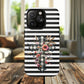 Grace in Bloom Tough Magnetic iPhone Case with Floral Cross Design, Boho iPhone Cover, Striped iPhone Case, Unique Religious Gift, Trendy Cell iPhone Accessory.