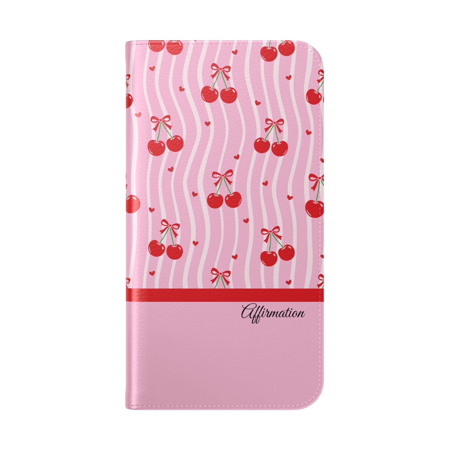 Personalized Cherry Blossom Dreams Flip iPhone and Samsung Cases — Wallet Folio with Name & Affirmation.