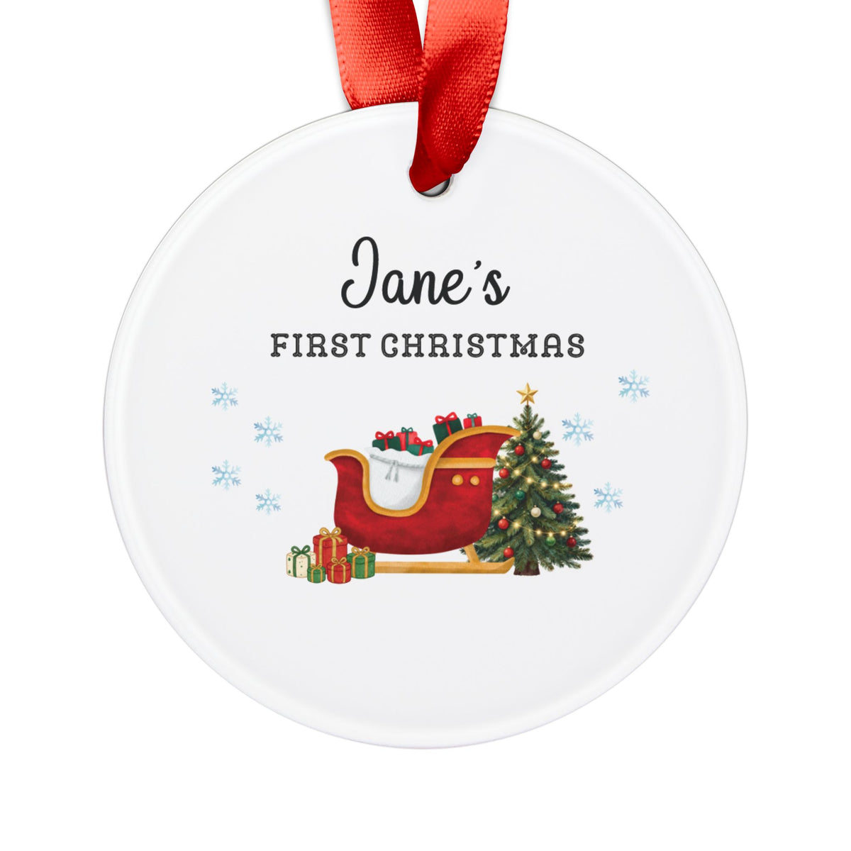 Personalized Name First Christmas' Acrylic Ornament — Baby's First Christmas Keepsake