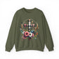 Faith and Floral Cross Unisex Heavy Gildan Blend™ Crewneck Sweatshirt.