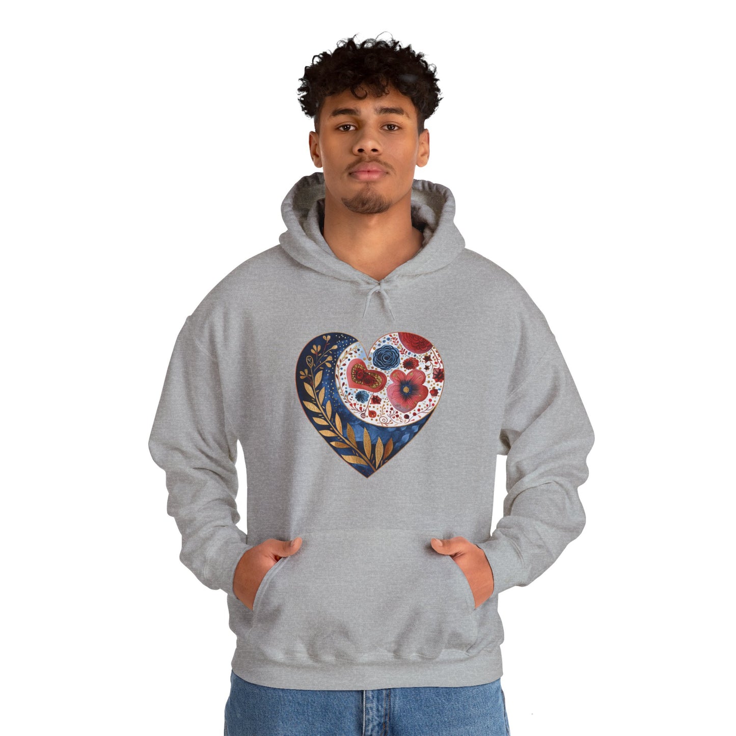 Floral Heart Unisex Heavy Blend™ Hooded Sweatshirt