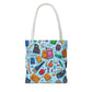 Blue Academic Adventures Tote Bag