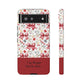 Personalized Rosette Coquette Phone Case - Custom Name/Message 'I Am Stronger Than The Storm' Floral Bow Protective Case
