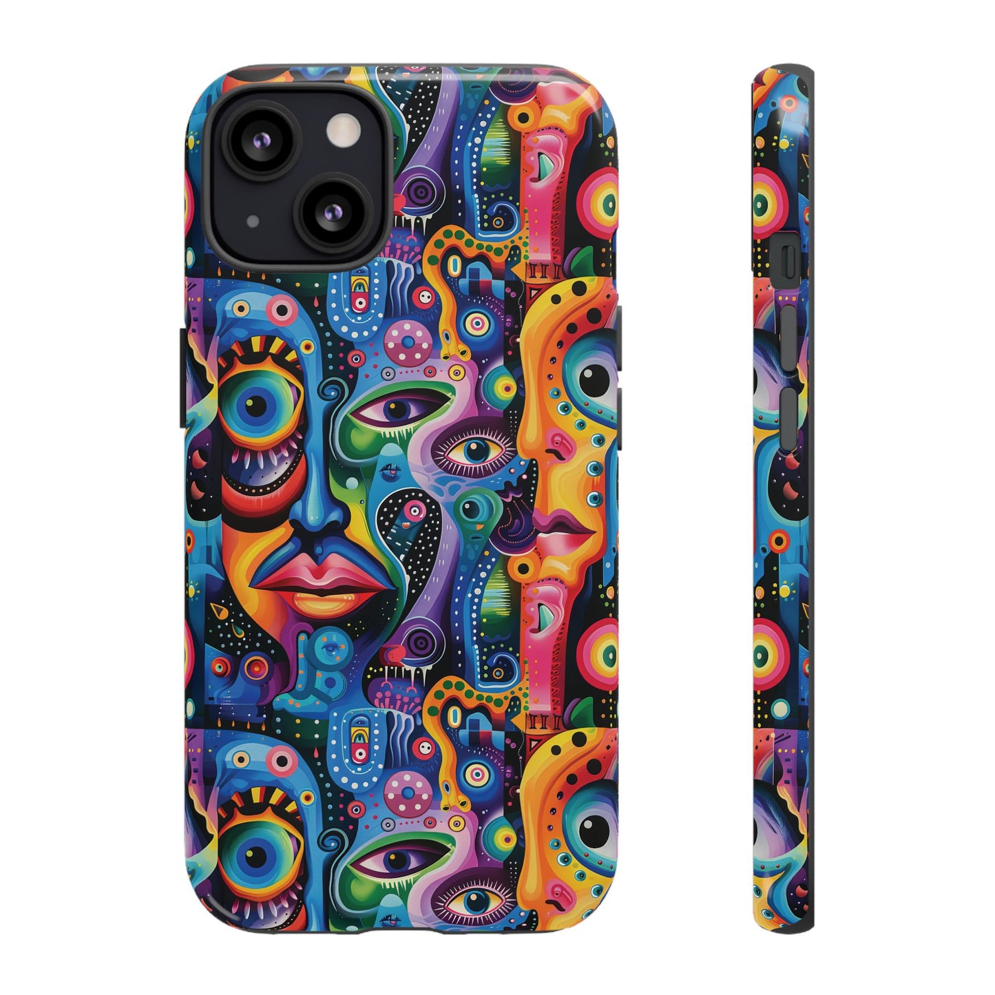 Psychedelic Visions Colorful Art iPhone Case - Tough Cases with Vibrant Abstract Design