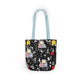 Personalized Black Composition Book Inspired Canvas Tote Bag with Colorful Straps, Cute School Bag, Eco-Friendly Tote, Back to School Shopping Bag, Teacher Gift Idea