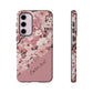 Personalized Cherry Blossom Tough Phone Case — Pink Floral Protective Case for Samsung & Google