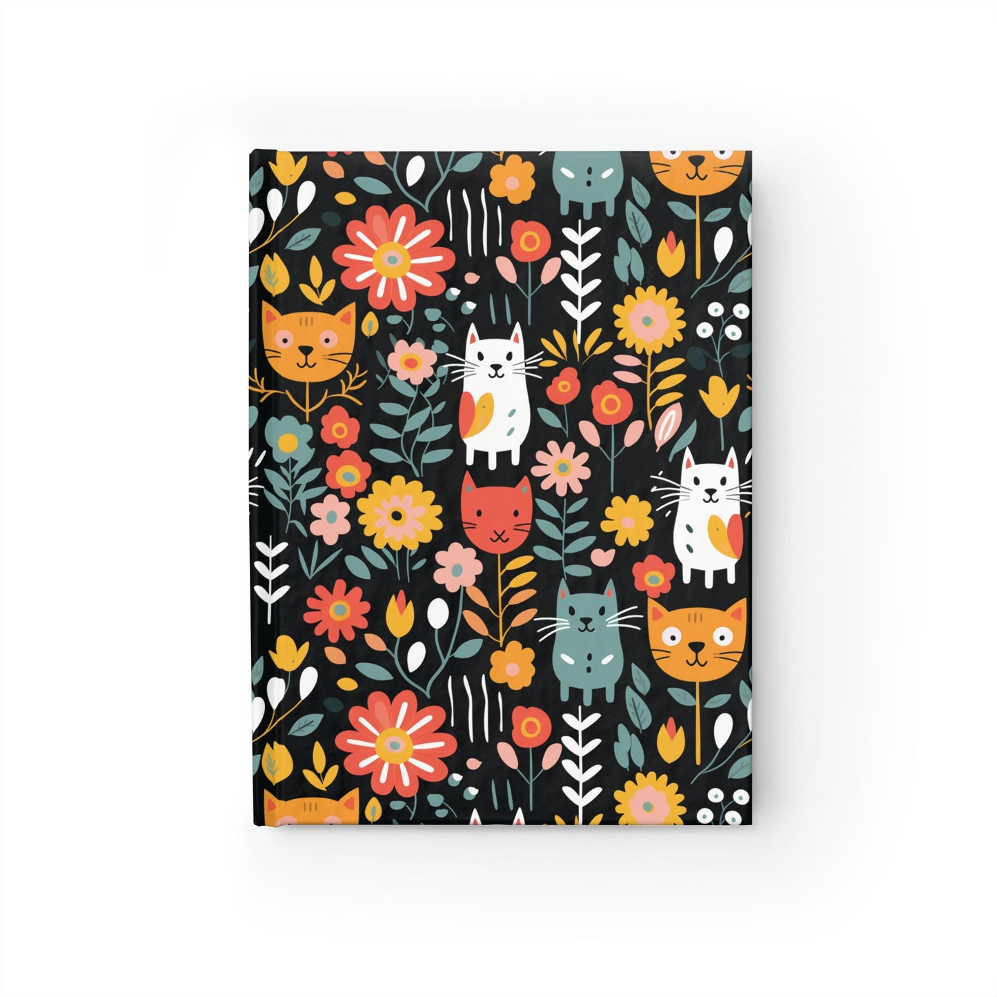 Whimsical Feline Garden Hardcover Journal - Blank