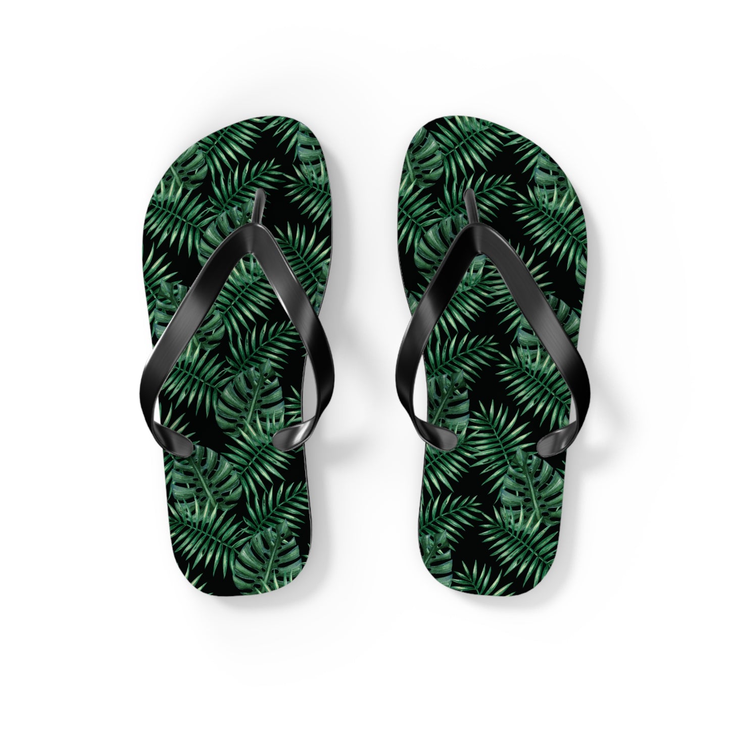 Black Tropical Bliss Flip Flops