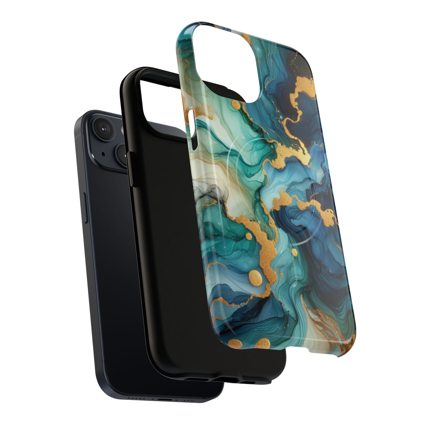 Ocean Quartz Luxe Marble Pattern Tough Magnetic iPhone Case, Phone Accessories, Luxury Gift, Durable iPhone Cover, Unique Design for iPhone Users.