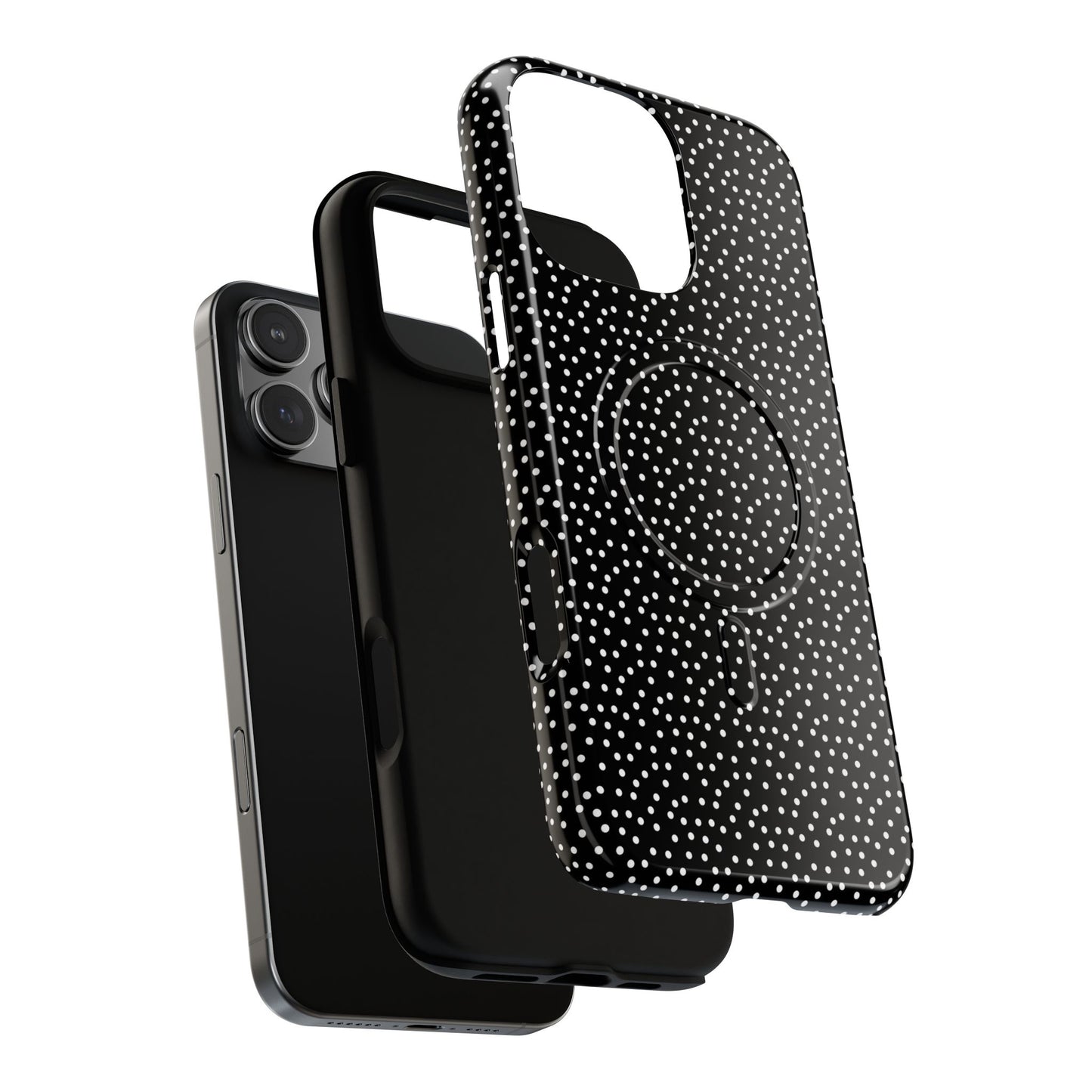 Small Polka Dot Tough iPhone Magnetic Case, Durable iPhone Accessories, Gifts for Tech Lovers, Modern Design.
