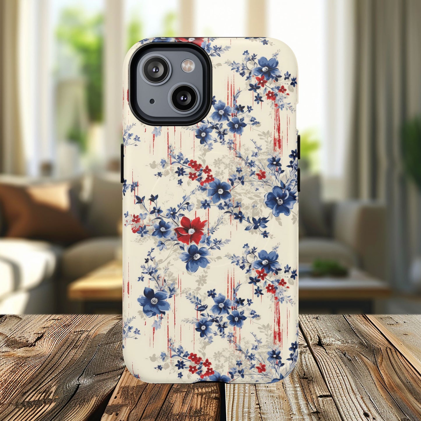 Americana Blossom Drift Tough Magnetic iPhone Case - Durable, Chic, Personalized for Floral Lovers, Gift for Her, Spring Style, iPhone Accessories
