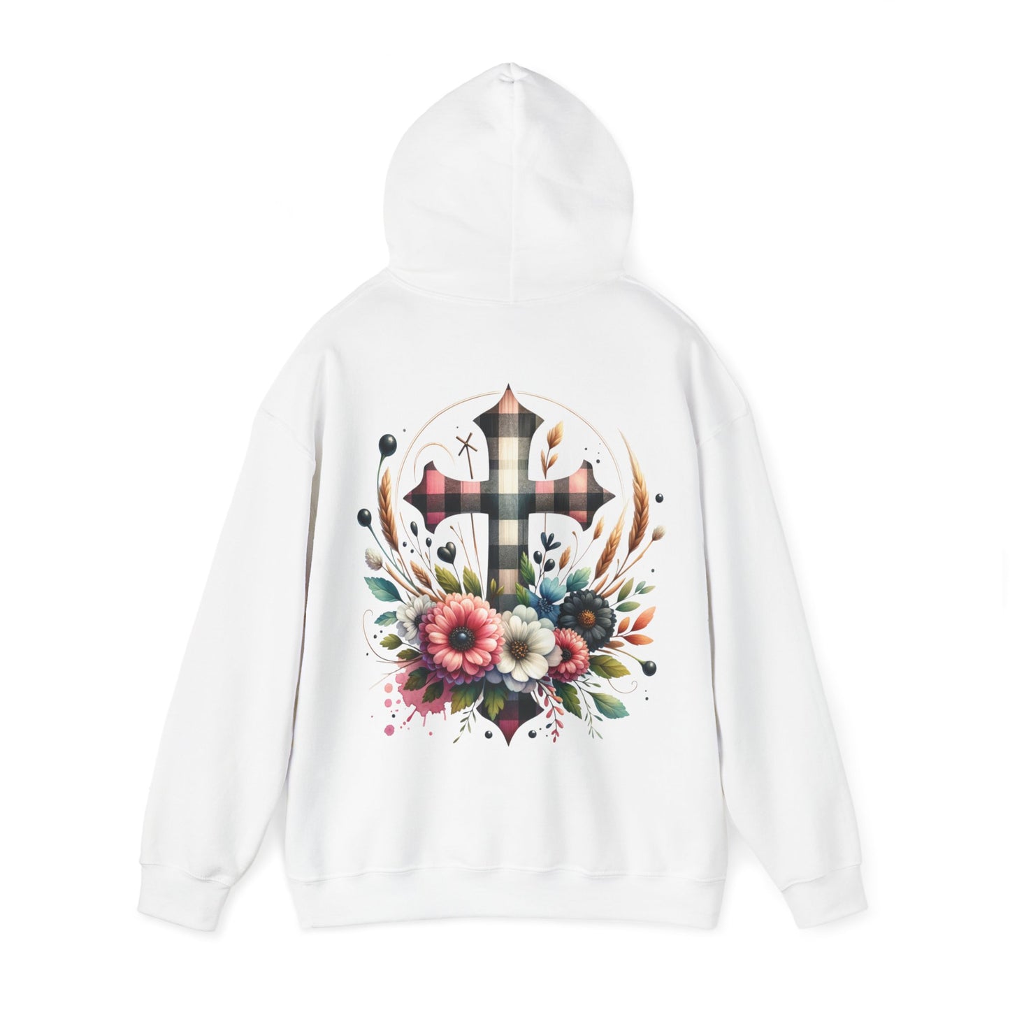 Faith and Floral Cross Unisex Gildan Hoodie Sweatshirt