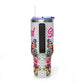 40oz Floral Butterfly Tumbler — Personalized "Name and Affirmation" Vacuum Insulated Cup
