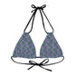 Purple Tropical Bliss Strappy Triangle Bikini Top (AOP)- (PY)