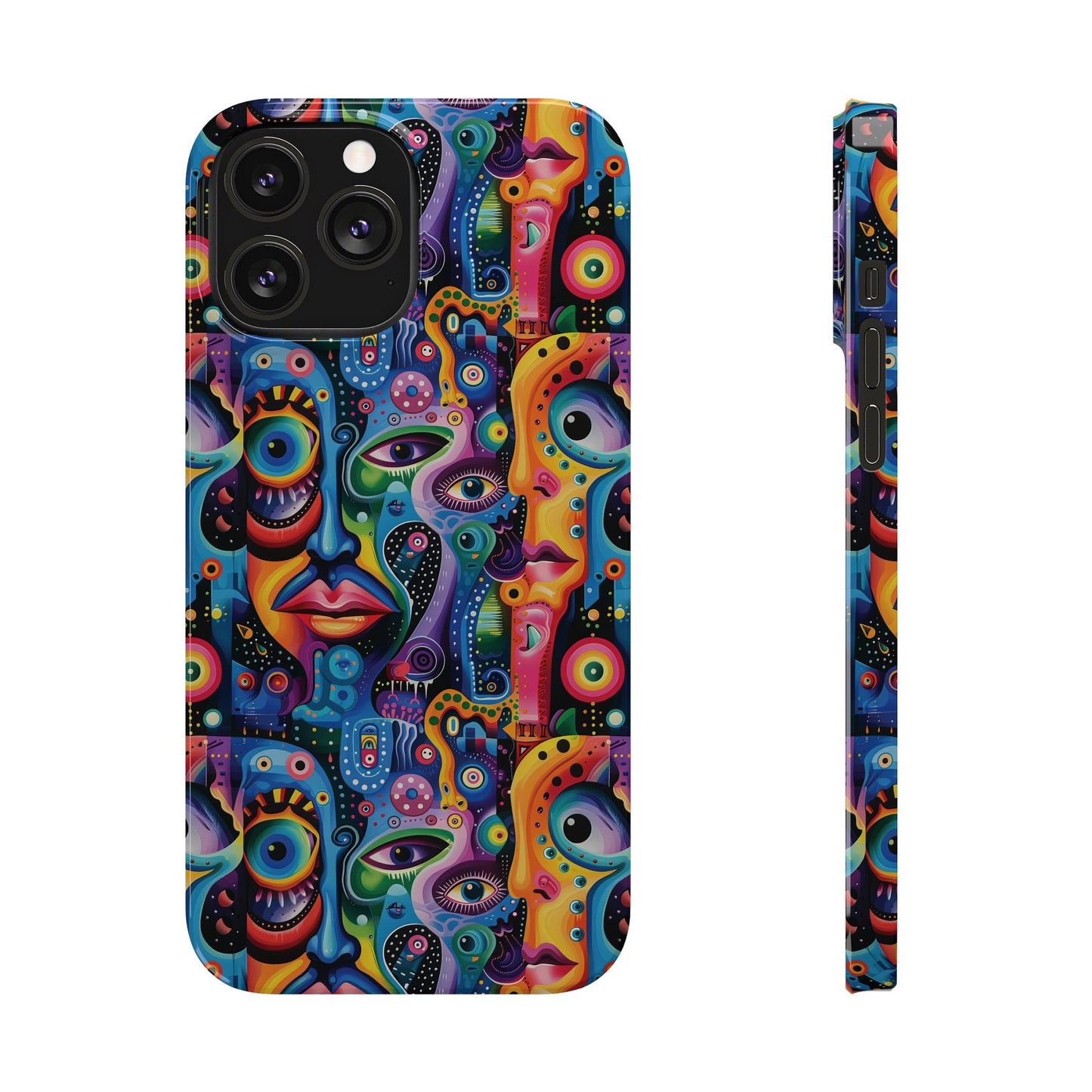 Psychedelic Visions Slim iPhone Case - Vibrant Design for Artistic Souls