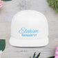 Teal Embroidery 'ELOHIM, GENESIS 1:1' Flat Bill Snapback Hat, Stylish Cap for Everyday Wear, Church Events, Gift for Him/Her, Streetwear Accessory, Casual Fashion
