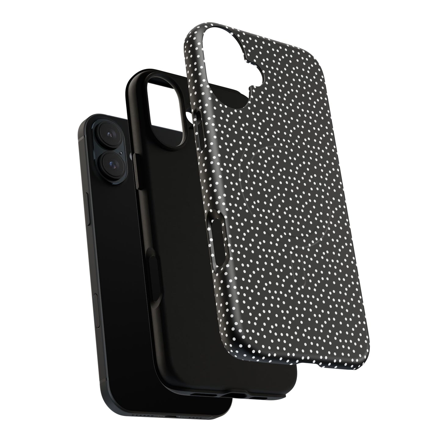 Small Polka Dot Tough iPhone Magnetic Case, Durable iPhone Accessories, Gifts for Tech Lovers, Modern Design.