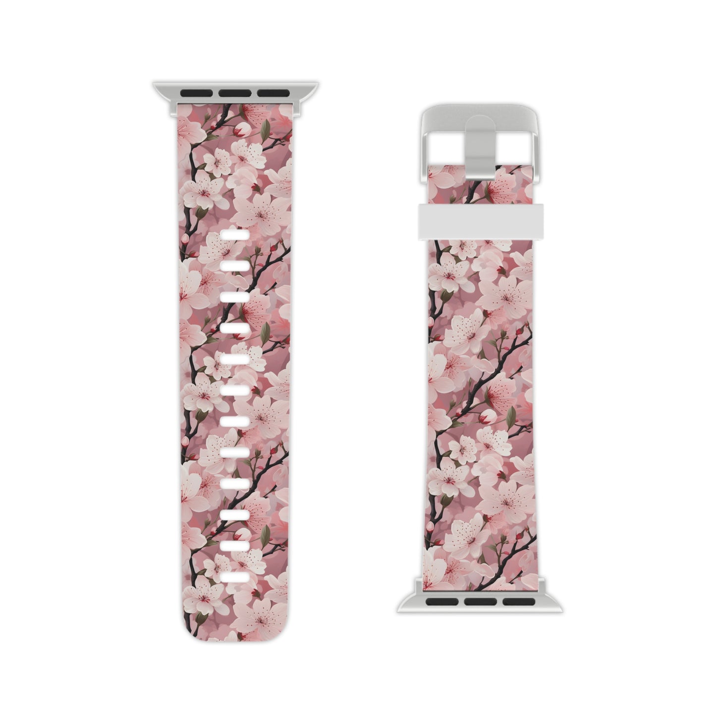 Cherry Blossom Floral Apple Watch Band - Elegant Design.
