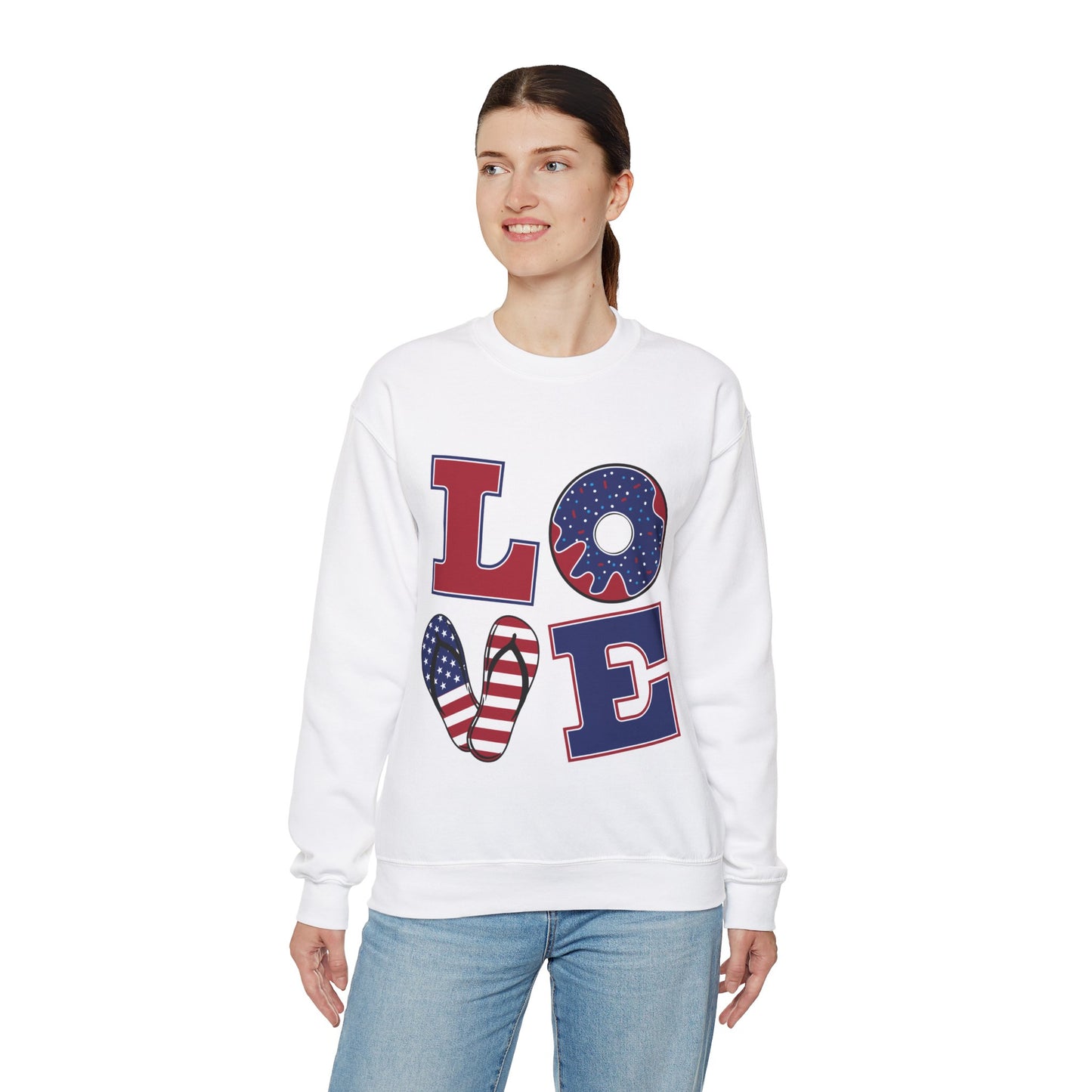 Patriotic LOVE Unisex Heavy Blend™ Crewneck Sweatshirt