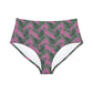 Pink Tropical Bliss High-Waist Hipster Bikini Bottom (AOP)