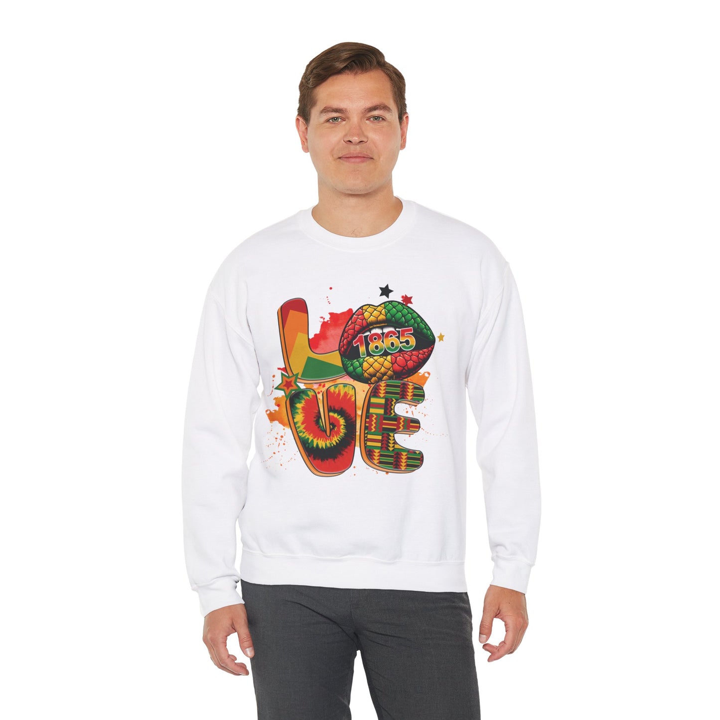 Black LOVE Unisex Heavy Blend™ Crewneck Sweatshirt