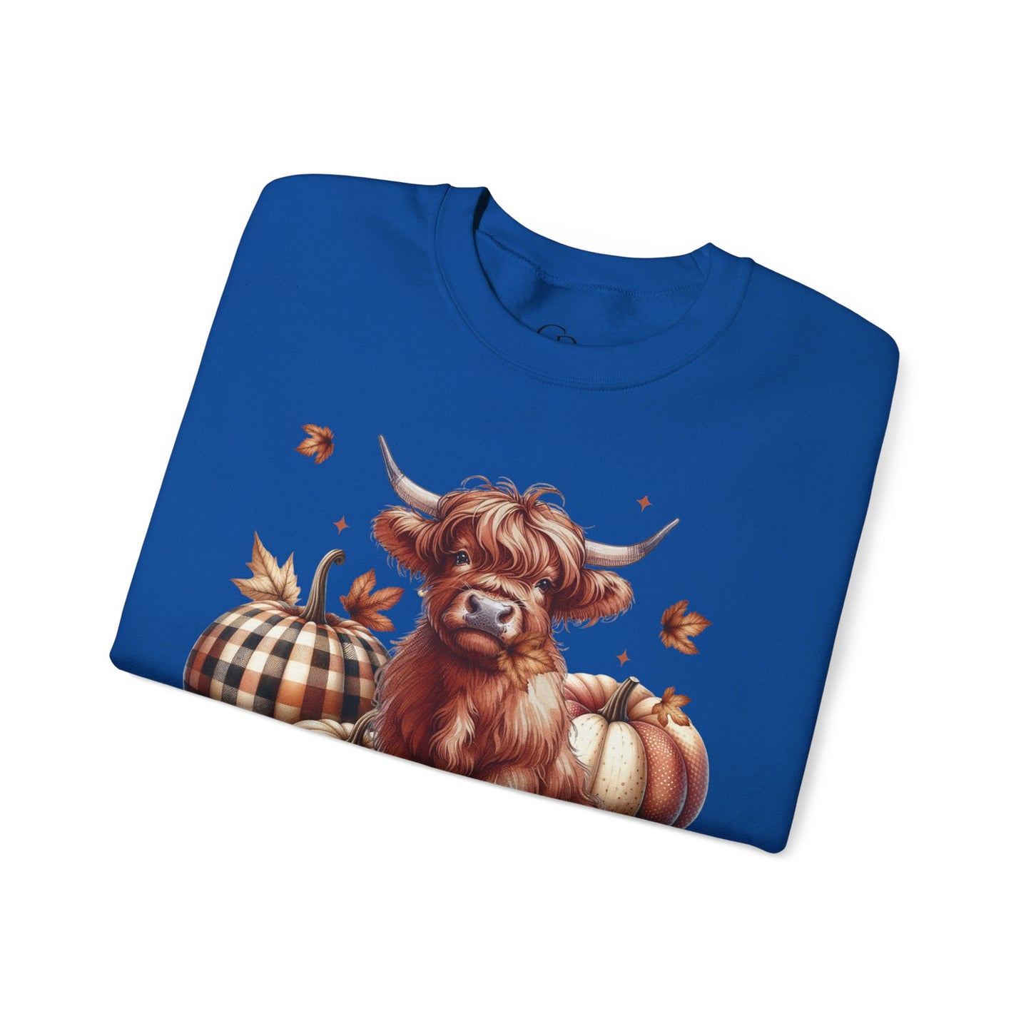 Autumn Highland Cow Charm Unisex Heavy Blend™ Crewneck Sweatshirt