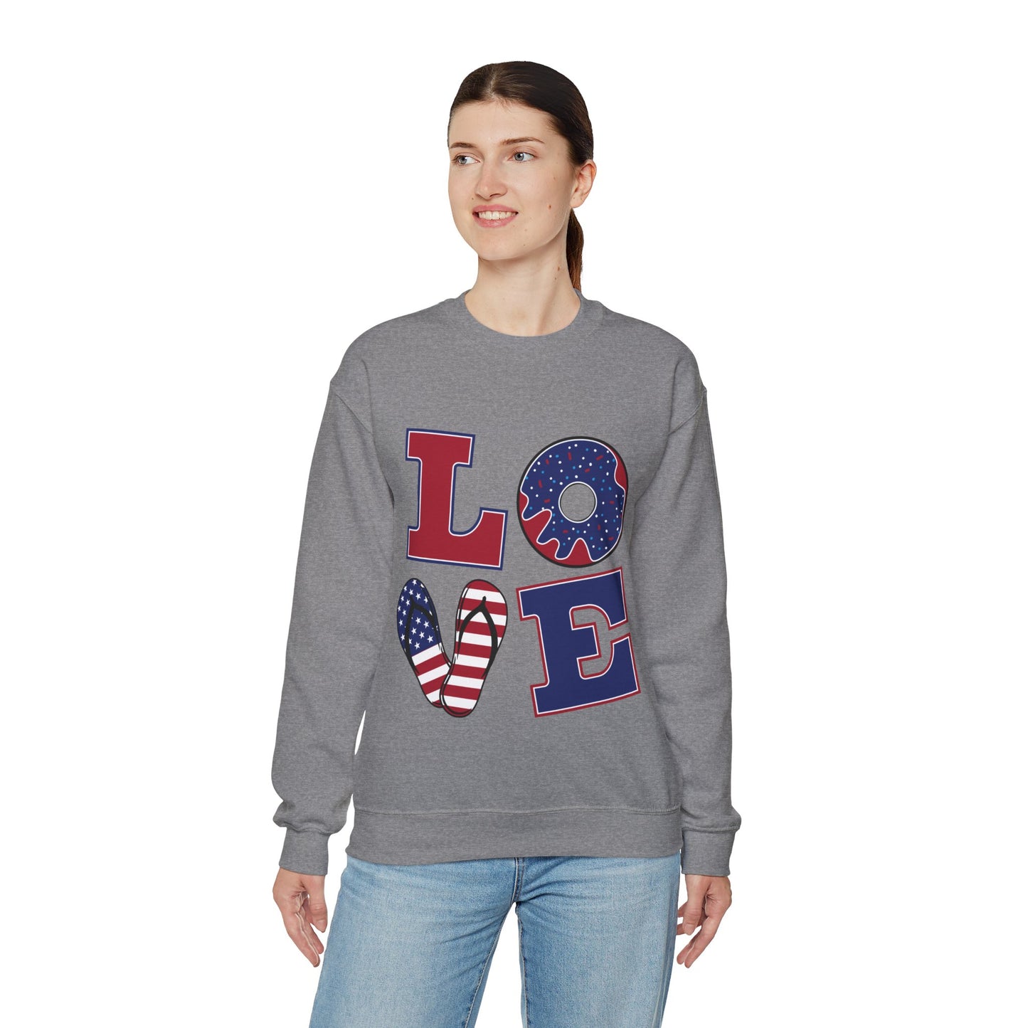 Patriotic LOVE Unisex Heavy Blend™ Crewneck Sweatshirt