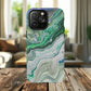 Marbled Tough iPhone Case, Magnetic Protector, Stylish Tech Accessory, Durable iPhone Cover, Unique Gift Idea