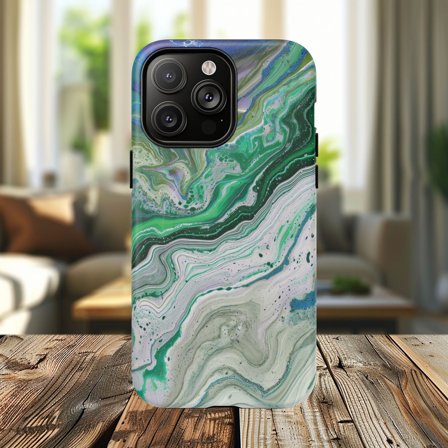 Marbled Tough iPhone Case, Magnetic Protector, Stylish Tech Accessory, Durable iPhone Cover, Unique Gift Idea