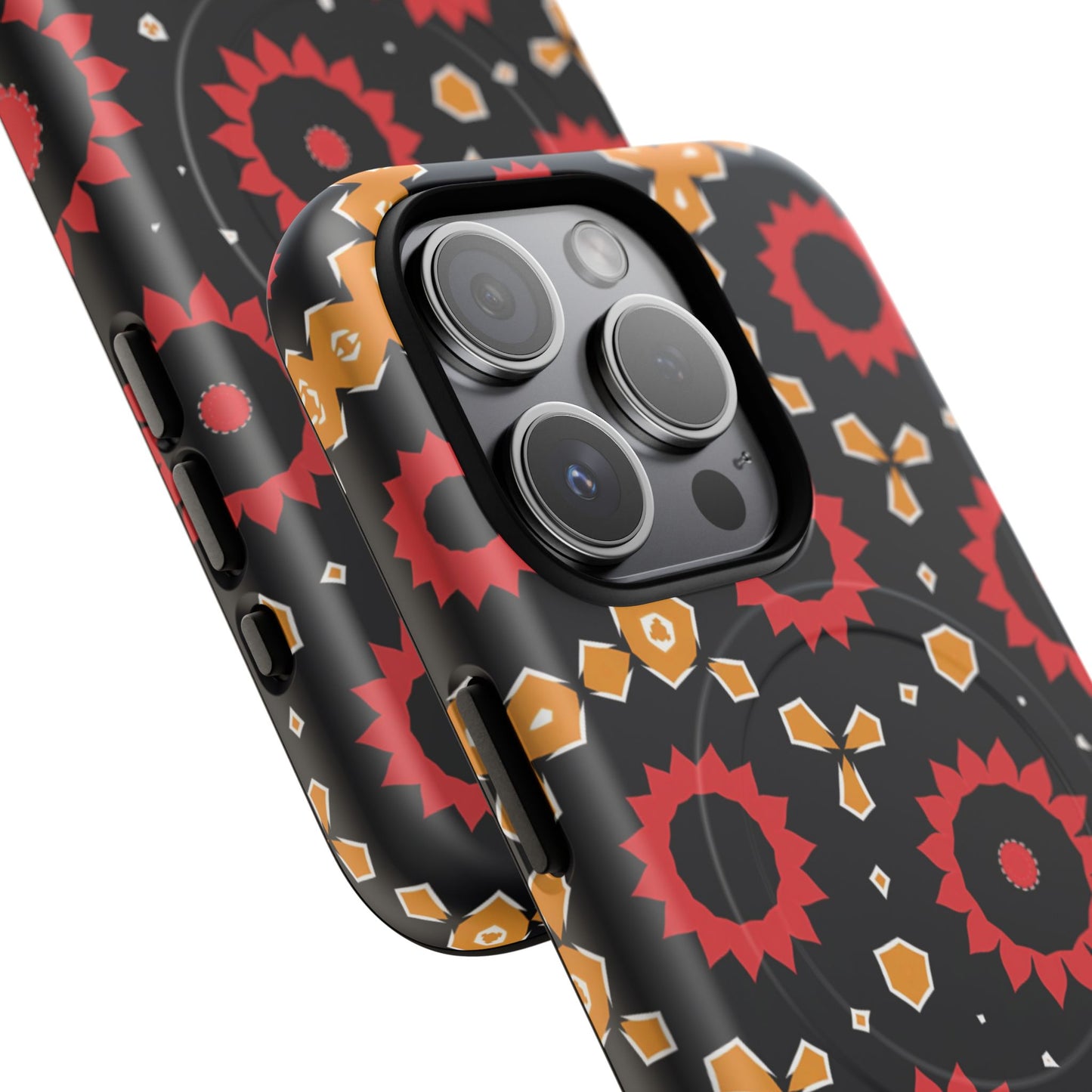 Midnight Ember Bloom Tough Magnetic iPhone Case, Bohemian Floral Design, Stylish iPhone Protection, Gift for Her, Trendy iPhone Accessories
