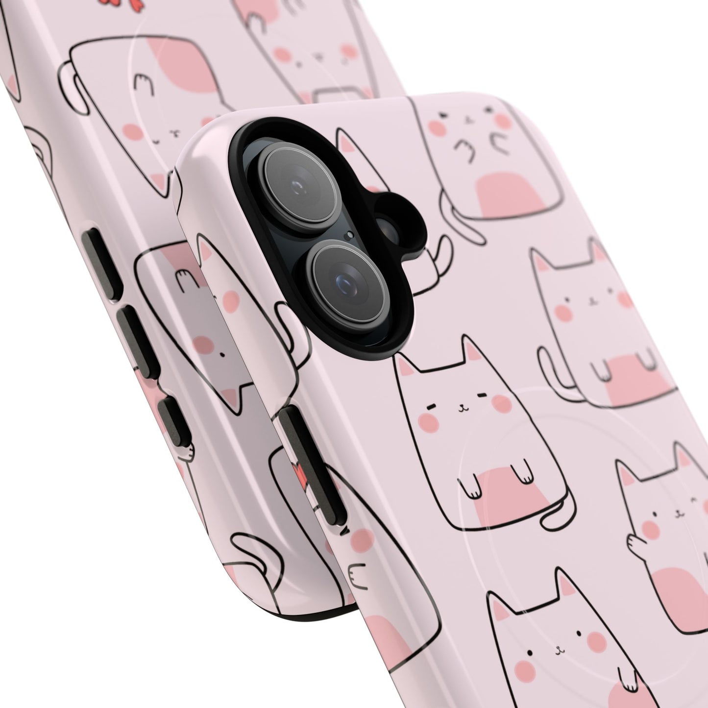 Cute Cat Magnetic iPhone Case, Tough iPhone Cover, Cat Lover Gift, Kawaii Style Case, Pet-Themed Gift