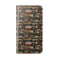 Book Stack Floral Flip iPhone and Samsung Phone Case — Vintage Library Wallet Cover.