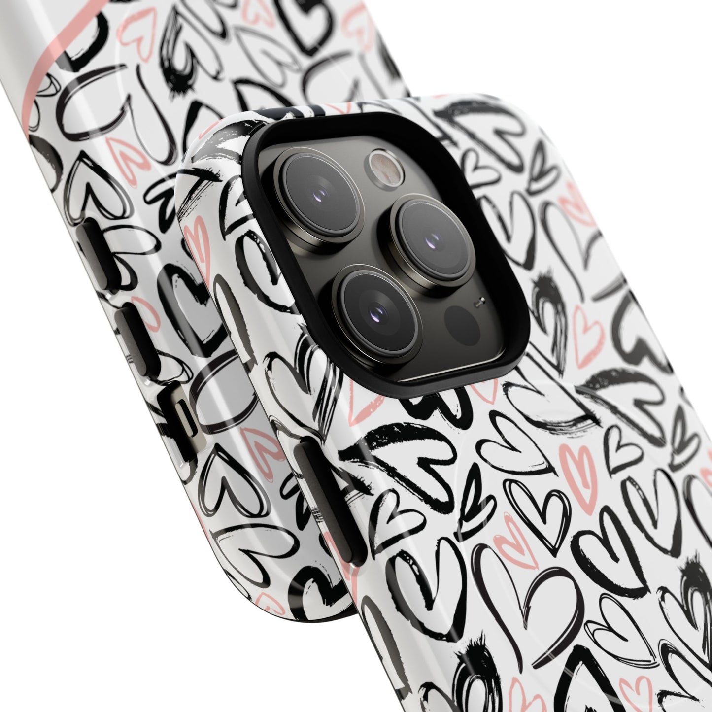 Heart Scribbles Tough Magnetic MagSafe®Case - Cute, Stylish, Gifts for Her, Love, Valentine's Day,  iPhone® 13, 14, 15, 16, 17, Pro, Pro Max, Plus Cases.