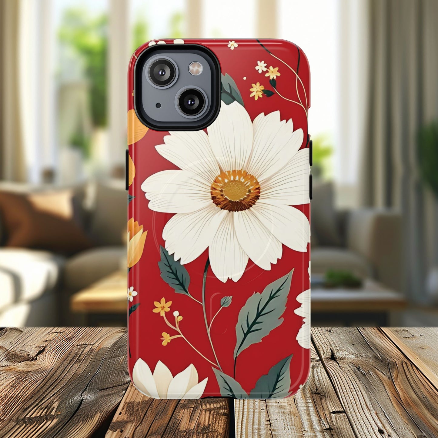 Floral Fusion Tough Magnetic Phone Case | Flower Design, Durable Protective Cover, Gift for Her, Spring Style, Unique Phone Accessory.
