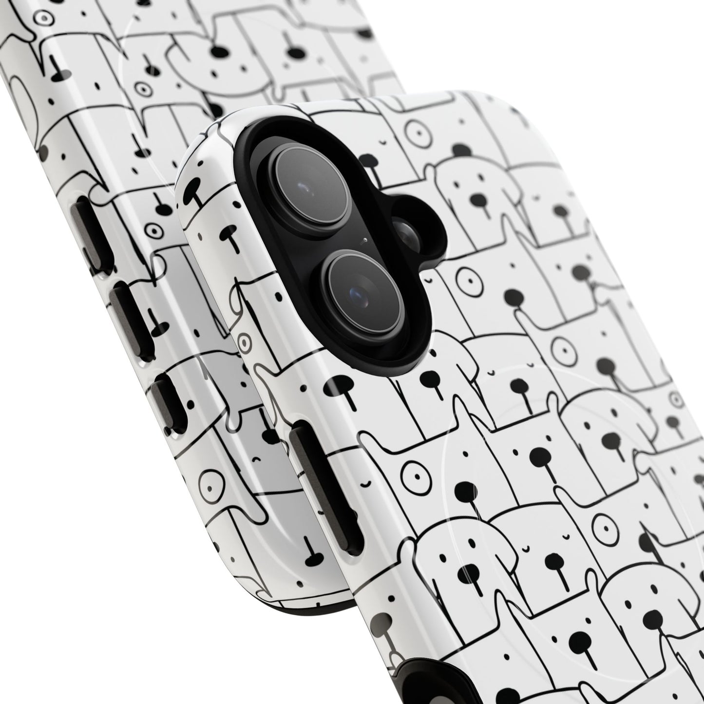 Cute Woof Line-Up iPhone Case, Tough Magnetic Case for Pet Lovers, Stylish Phone Accessory, Gift for Dog Owners, Protective Pet Case