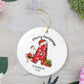 Personalized Christmas Ceramic Ornament with Name, Custom Keepsake Ornament.