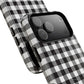 Black and White Gingham Phone Case, Tough Magnetic Cases, Stylish Phone Cover, Gift for Her, Trendy Phone Accessory, Checkered Print