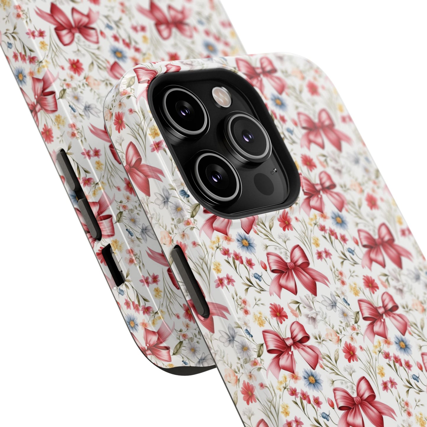 Personalized Rosette Coquette Floral Bow iPhone and Samsung Impact-Resistant Case — Custom Name Case