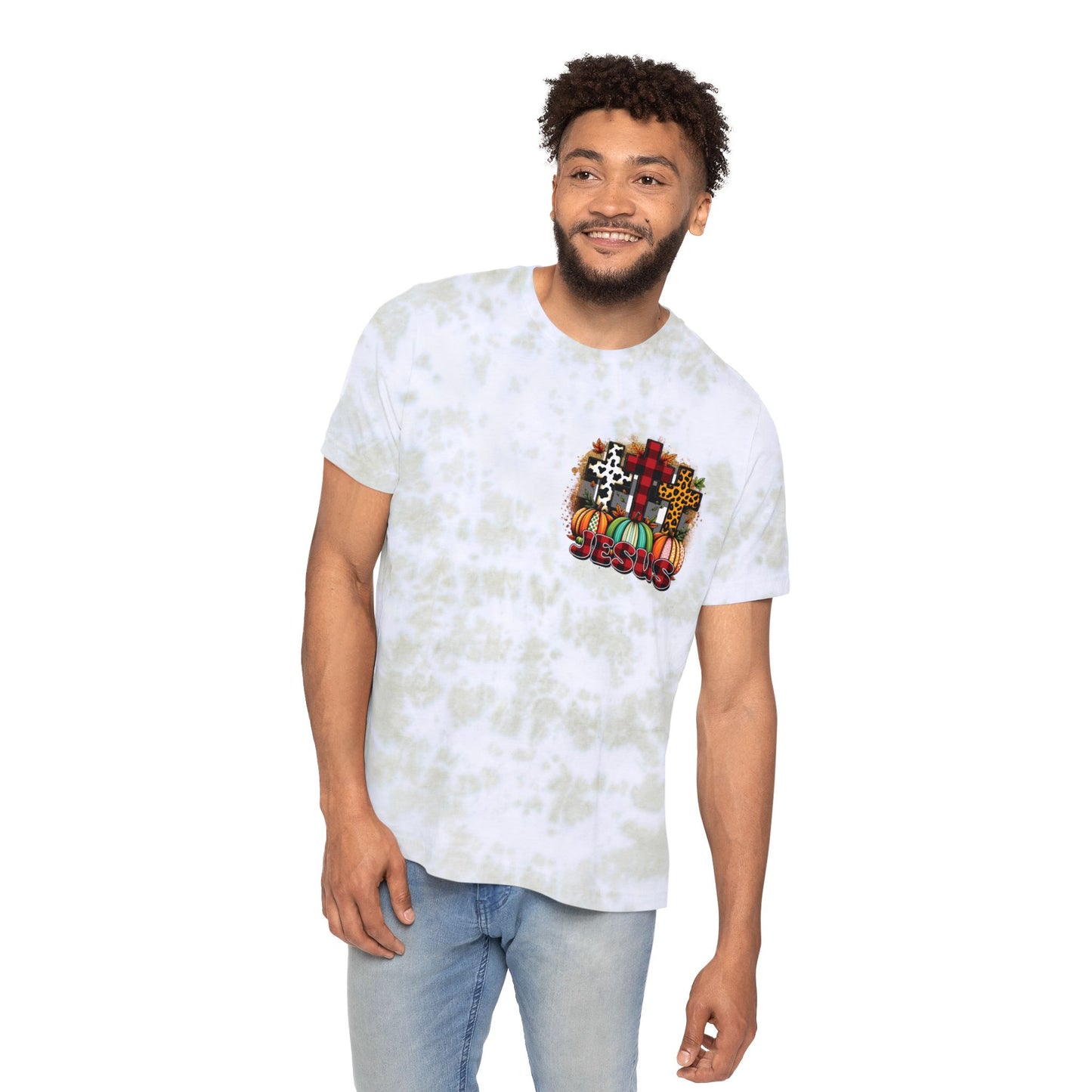 Faithful Harvest Cross Unisex FWD Fashion Tie-Dyed T-Shirt