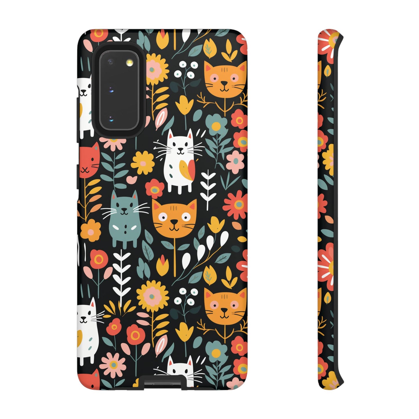 Whimsical Feline Garden iPhone, Samsung or Google Pixel Tough Cases