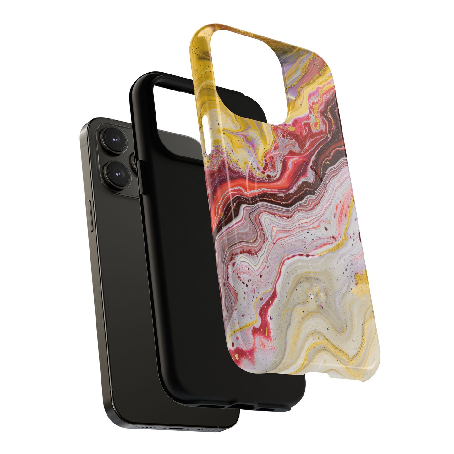 Colorful Red Marble iPhone Case, Tough Magnetic Cases, Stylish iPhone Protection, Unique Gift for iPhone Lovers, iPhone Accessories