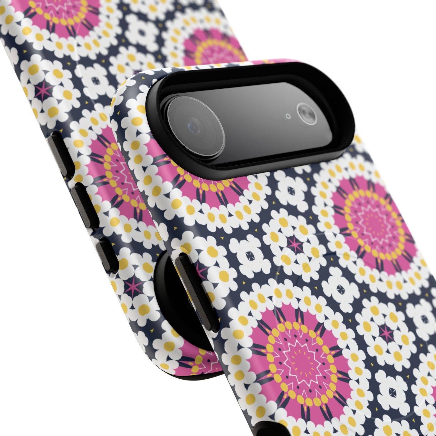 Petal Prism Pop Tough Magnetic iPhone Case, Tough Protection, Unique Design, Gift for Her, iPhone Accessories, Boho Style, Floral MagSafe Accessory.