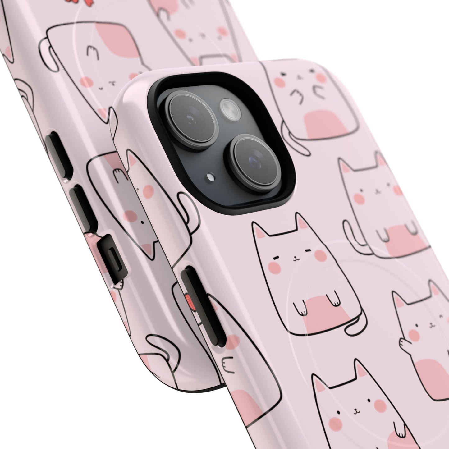Cute Cat Magnetic iPhone Case, Tough iPhone Cover, Cat Lover Gift, Kawaii Style Case, Pet-Themed Gift